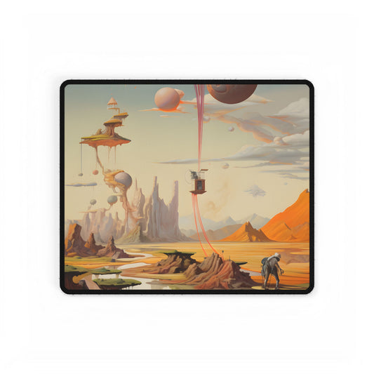 Surreal Psychedelic Dreamworld: Warm Toned Art - Desk Mat
