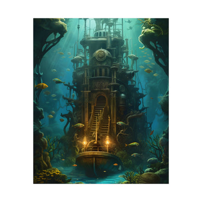 Steampunk Undersea Odyssey: A Journey on the Nautilus - Poster