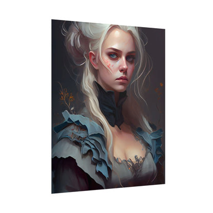 Blonde Profile Portrait: Simple Daylight Dress Art - Poster