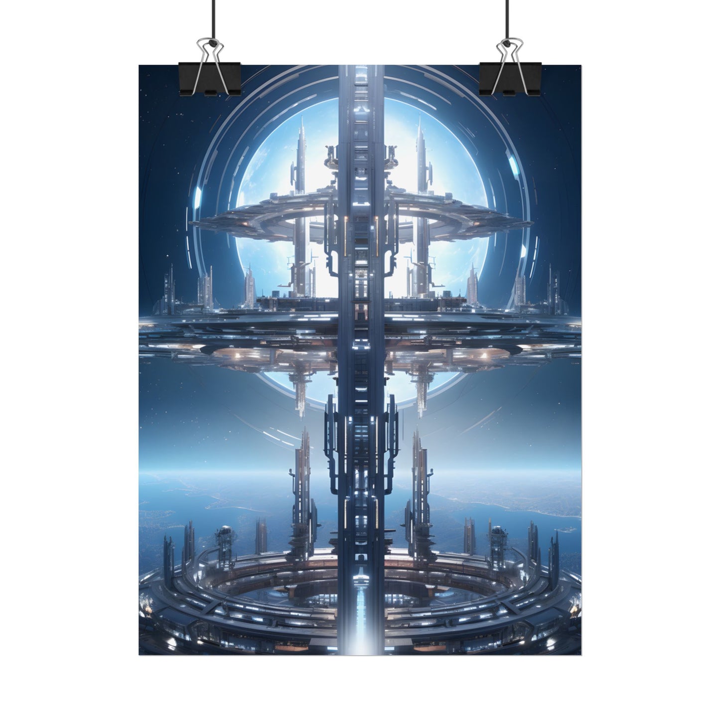 Massive Orbital Space Station: Detailed Artwork - Poster