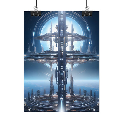 Massive Orbital Space Station: Detailed Artwork - Poster