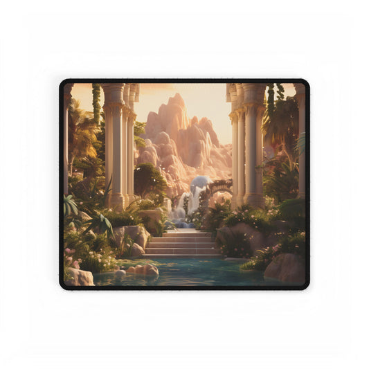 Desert Oasis: Arabian Nights-Inspired Artwork at Golden Hour - Desk Mat
