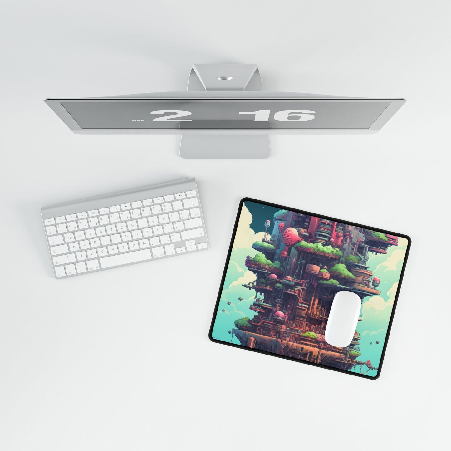 Gamified Pixelated Cyber-Pets: Colorful Digital Art - Desk Mat