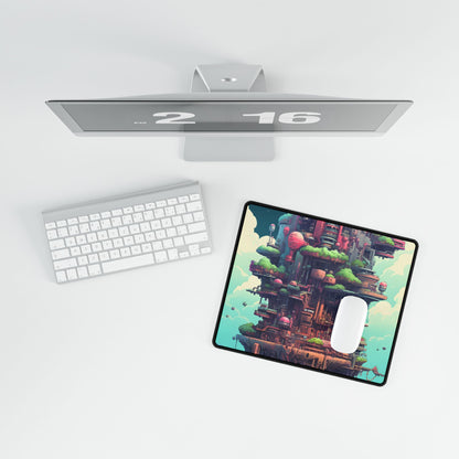Gamified Pixelated Cyber-Pets: Colorful Digital Art - Desk Mat
