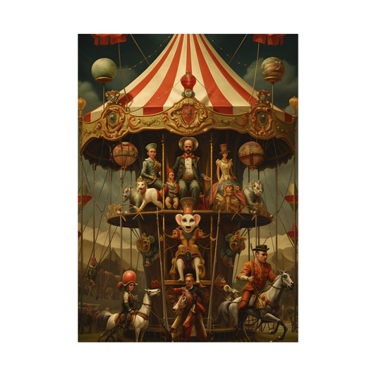 Whimsical Fantastical Clockwork Circus Art: A Unique Digital Artwork - Poster