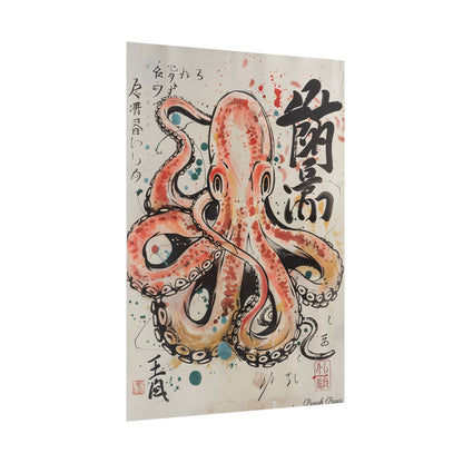 Traditional Japanese Octopus Artwork: Ukiyo-e Print - Poster