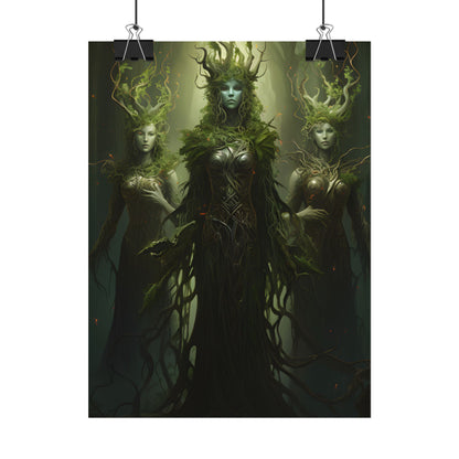 Mystical Forest Guardians: Ancient Tree Spirits Digital Art - Poster