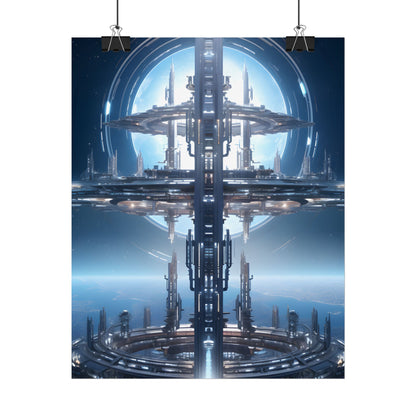 Massive Orbital Space Station: Detailed Artwork - Poster