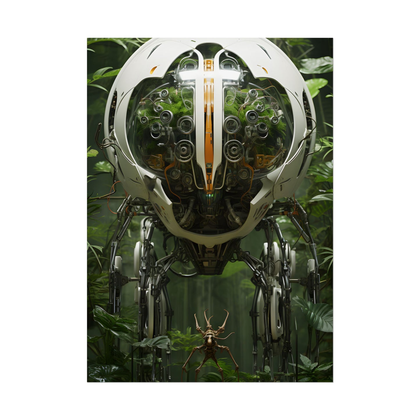 Robotic Wildlife Sanctuary: AI-Operated Nature Reserve Digital Art - Poster