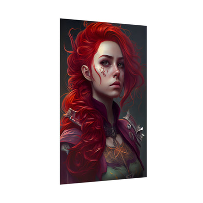Realistic Red Hair Portrait: Soft Light Artwork - Poster