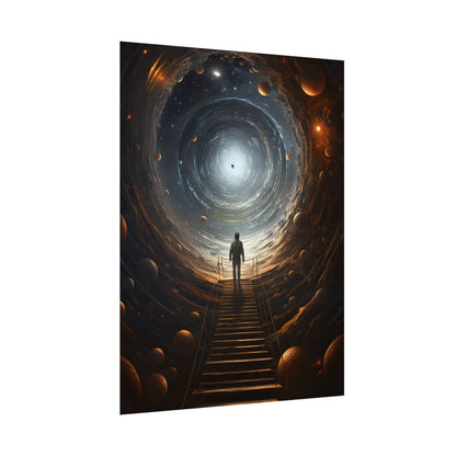 Space-Time Explorer: Intrepid Journey in Black and White - Poster