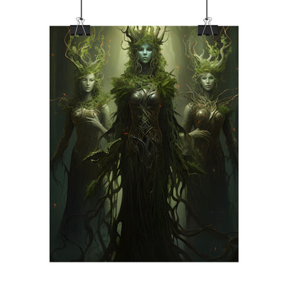 Mystical Forest Guardians: Ancient Tree Spirits Digital Art - Poster