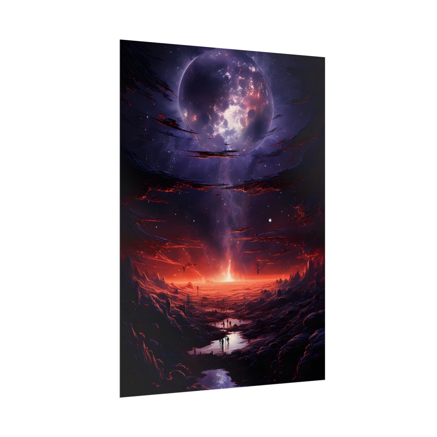 Vivid Black Hole Planet: A Detailed Cosmic Artwork - Poster