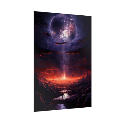 Vivid Black Hole Planet: A Detailed Cosmic Artwork - Poster