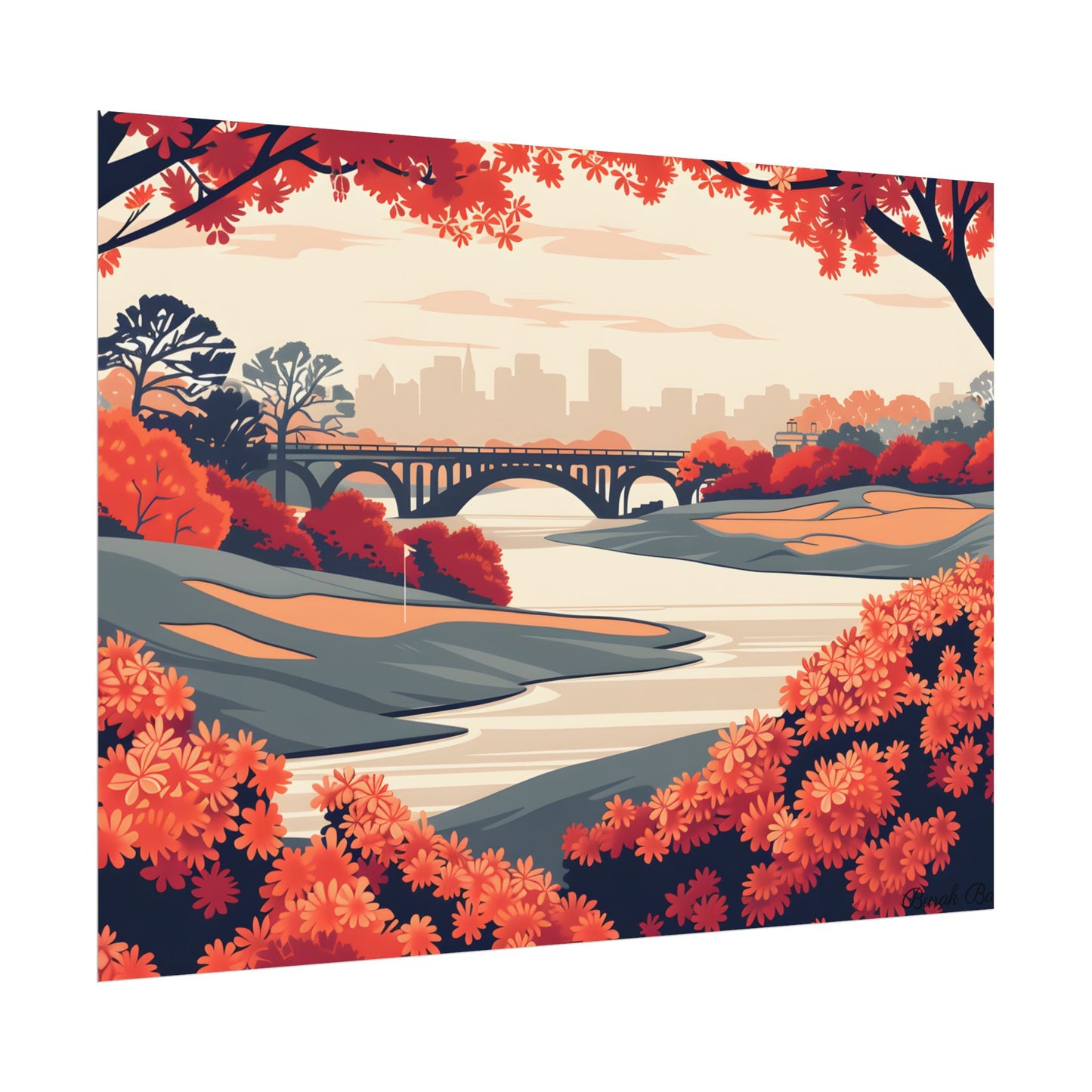 Retro Golf Course Illustration: Classic Greens - Poster