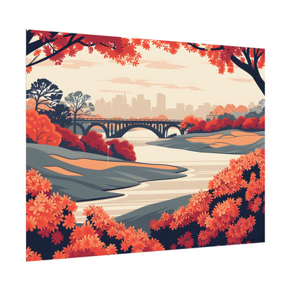 Retro Golf Course Illustration: Classic Greens - Poster