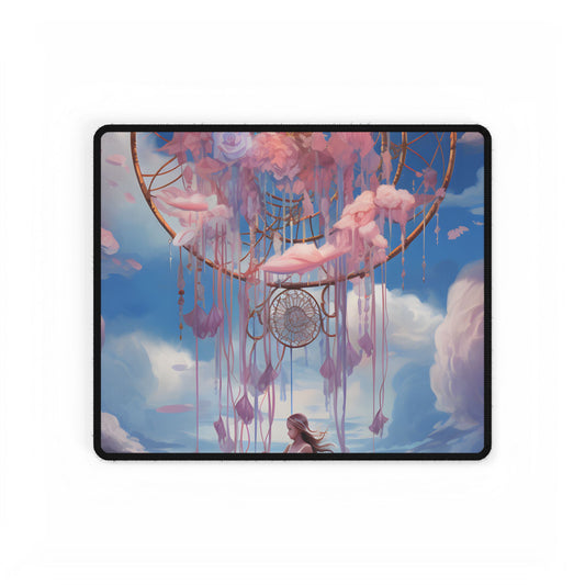 Dreamscape of Whispers: Ethereal Realm Digital Artwork - Desk Mat