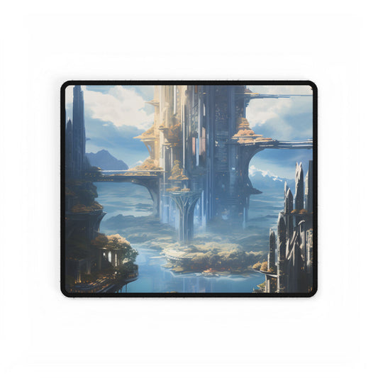 Breathtaking Floating City: Waterfront Wonders at Columbia - Desk Mat