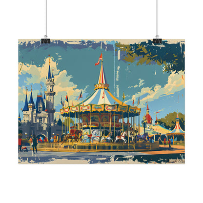 Vintage Disney Nostalgia: Retro Attraction Poster Art - Poster