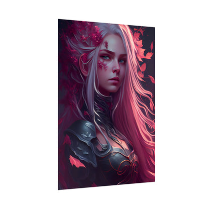 Astonishing Female Portrait with Pink Hair: Artistic Vision - Poster