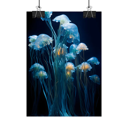 Bioluminescent Oceanic Ballet: Dancer's Magical Night Performance - Poster