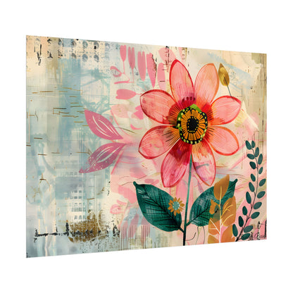 Blooming Growth: Whimsical Flower Art - Poster