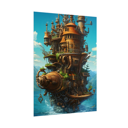 Oceanic Steampunk Treasure Dive: Underwater Adventure Artwork - Poster