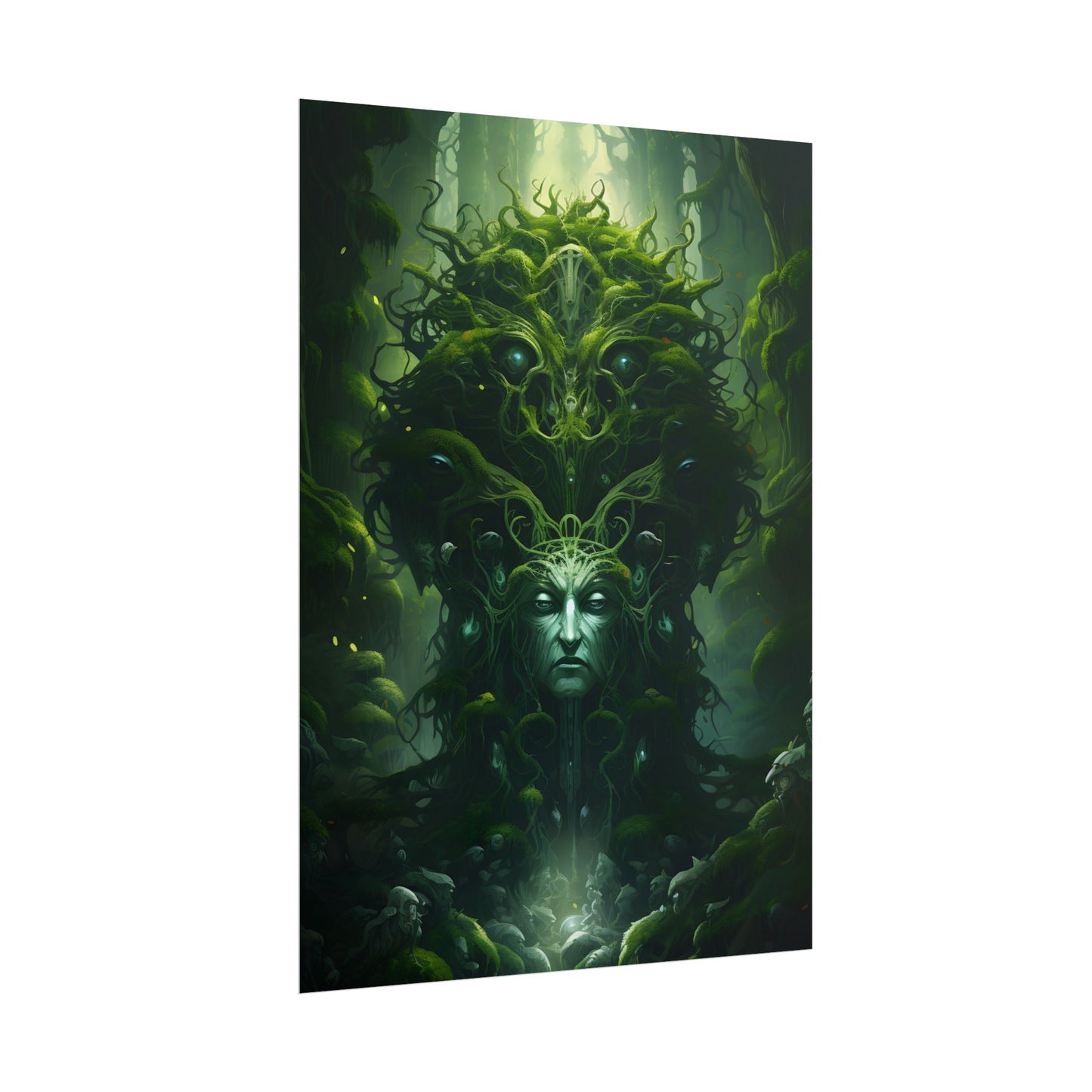 Mystical Forest Guardians: Ancient Tree Spirits Ethereal Artwork - Poster