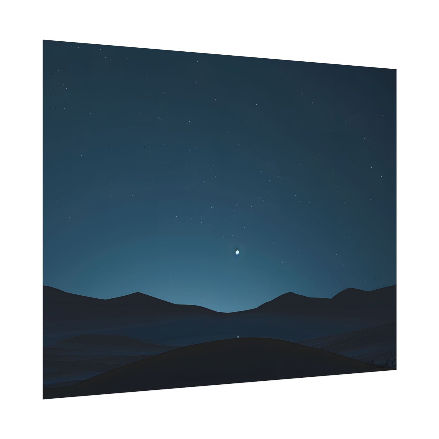 Minimalist Night Sky: Abstract Starry Art - Poster