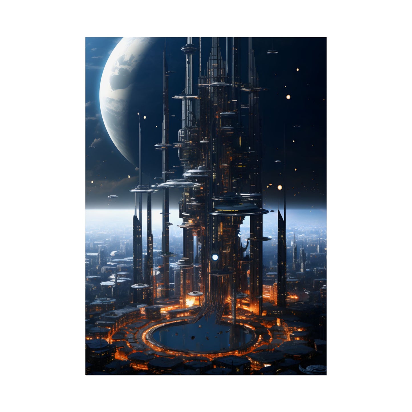 Massive Space Station: Industrial Orbit Artwork - Poster