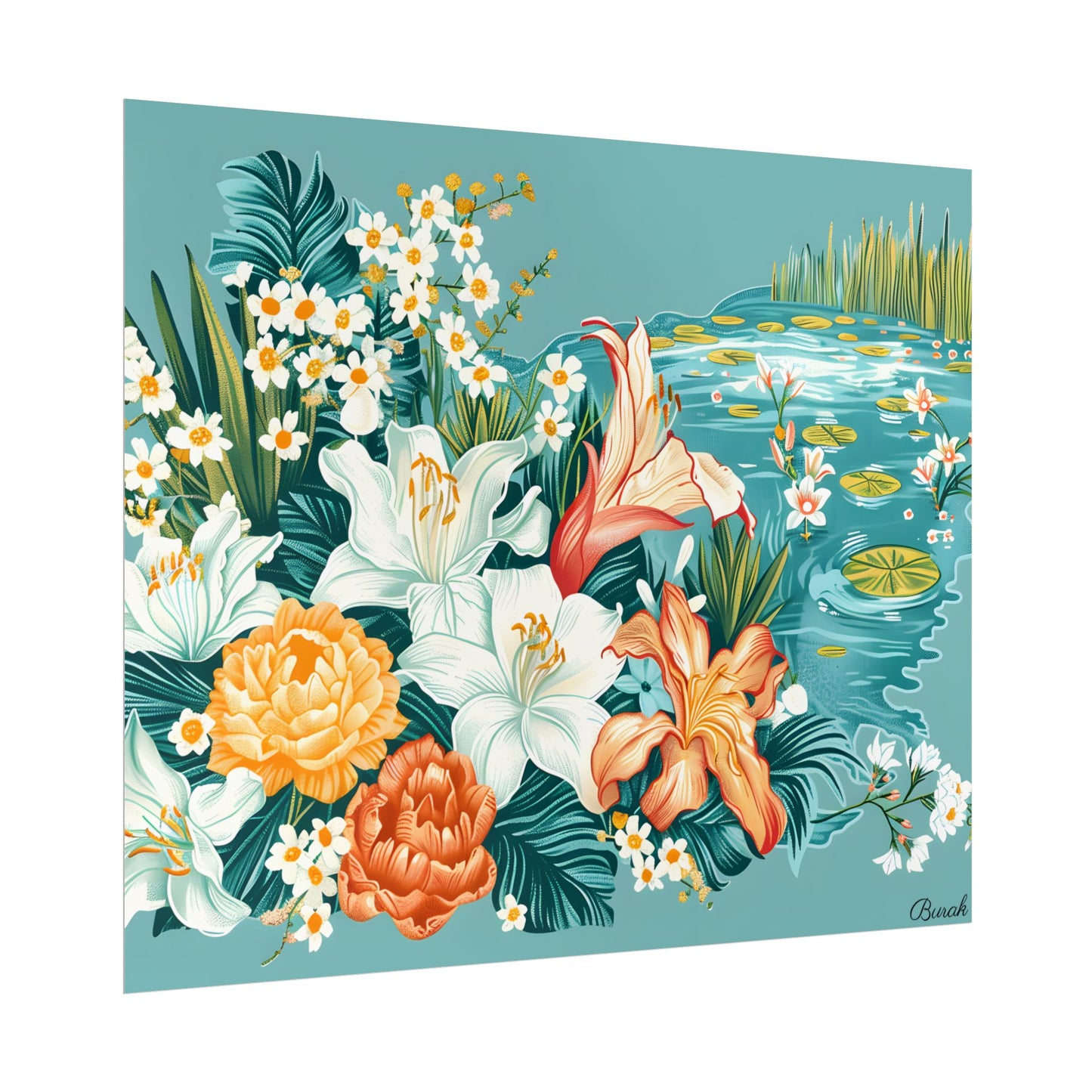 Vibrant Florida State Map: Colorful Artwork - Poster