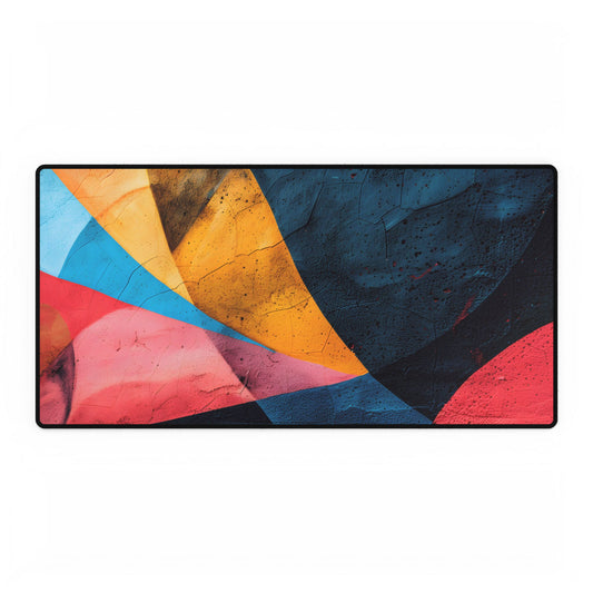 Vibrant Abstract Textured Design: Colorful Artwork - Desk Mat
