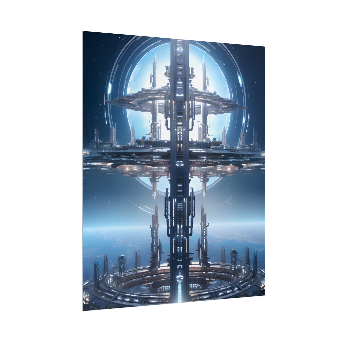 Massive Orbital Space Station: Detailed Artwork - Poster