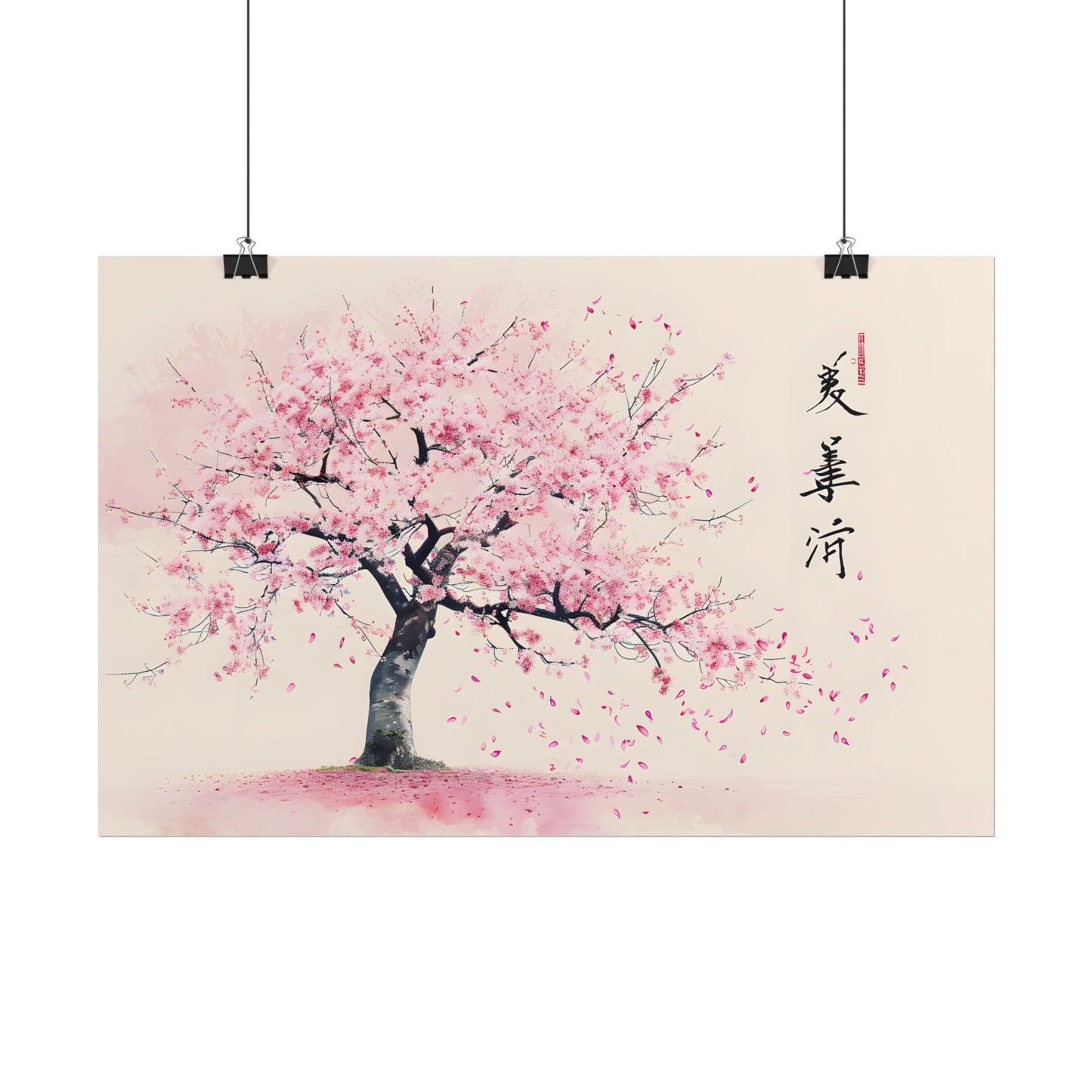 Japanese Cherry Blossom Art: Springtime Painting - Poster