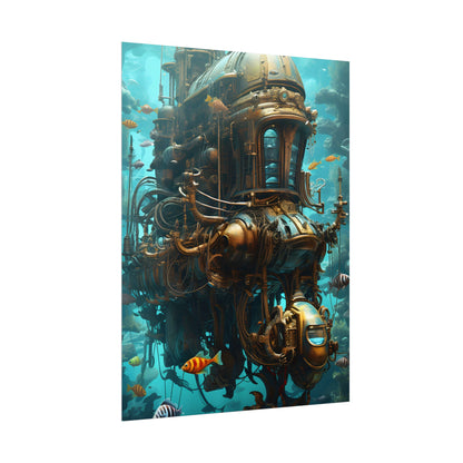 Steampunk Oceanic Adventure: A Crew's Journey Through Time - Poster
