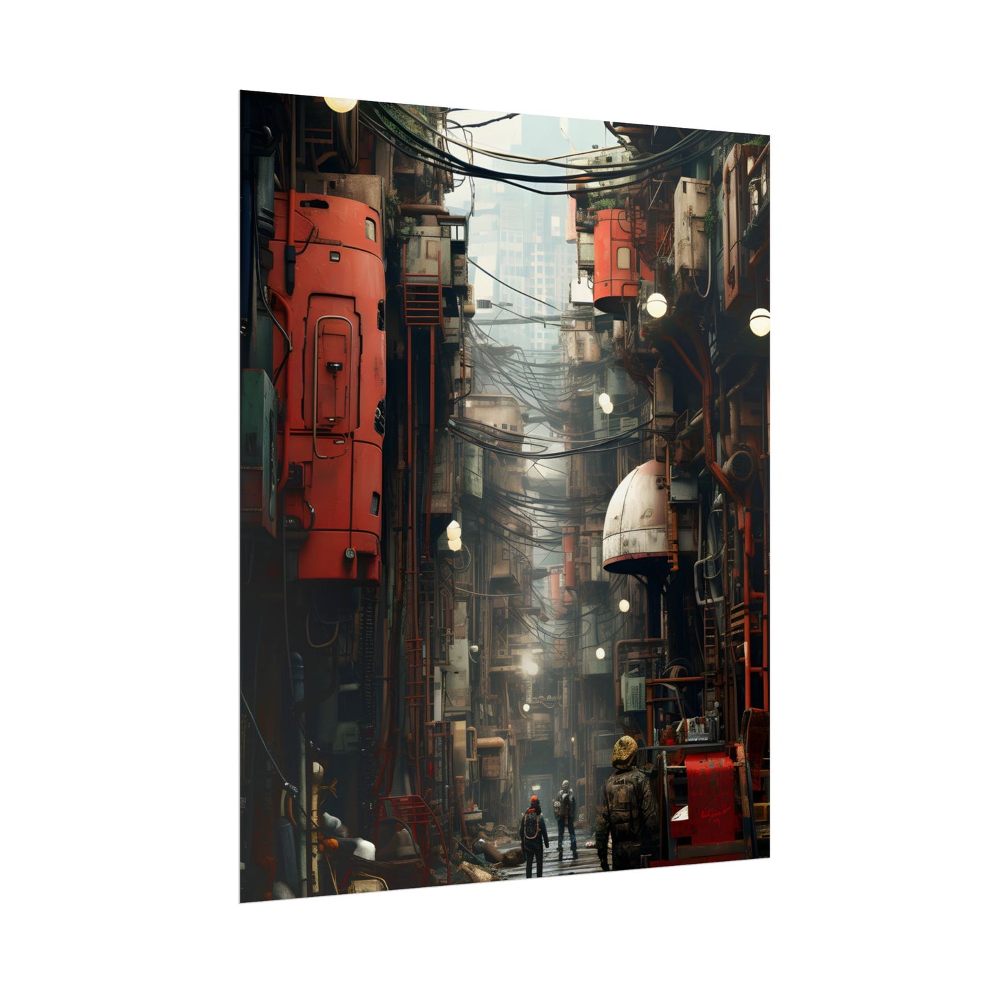 A New Era Unfolds: Post-Apocalyptic Steampunk Cityscape - Poster