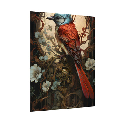 Mystical Songbird Guardian Amulet: Symbolic Artwork - Poster