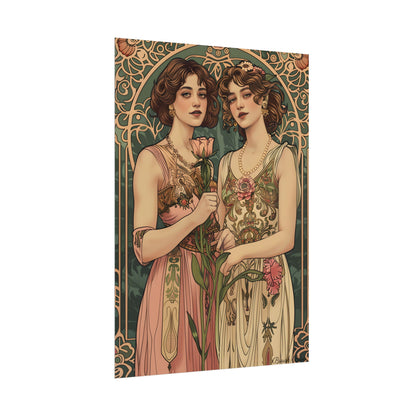Women in Harmony: Primrose Bloom Artwork - Poster