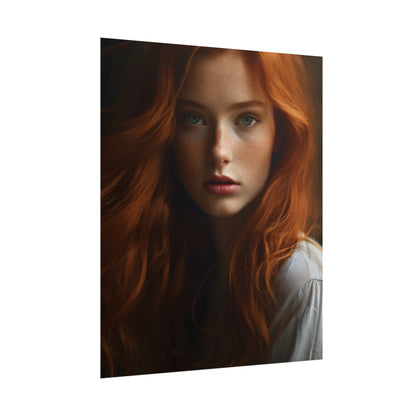 Red Hair Candid Portrait: Natural Light Photo Art - Poster