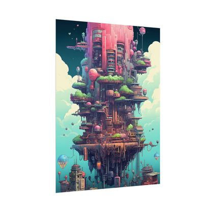 Gamified Pixelated Cyber-Pets: Colorful Digital Art - Poster