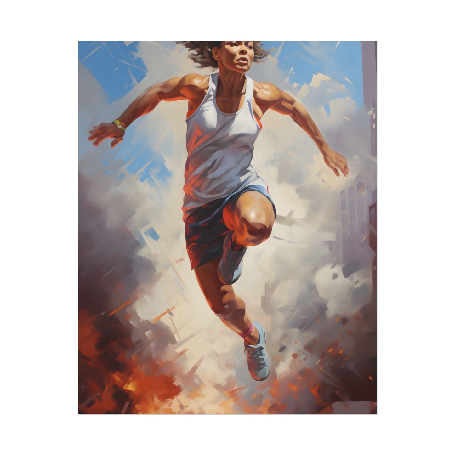 Passionate Athlete: Dedicated Portrait - Poster