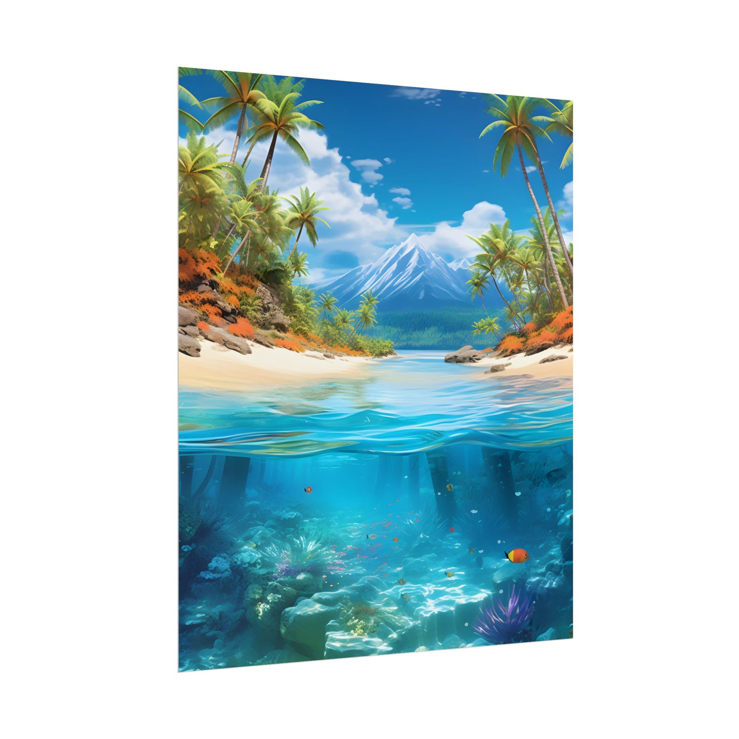 Tropical Paradise Tranquility: Lush Island Getaway Art - Poster