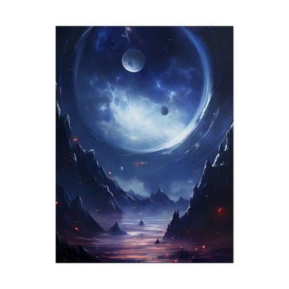 Cosmic Encounter: Black Hole Space Art - Poster