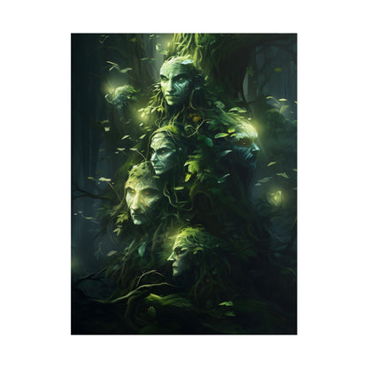 Mystical Morning Guardians: Ancient Forest Spirits - Poster
