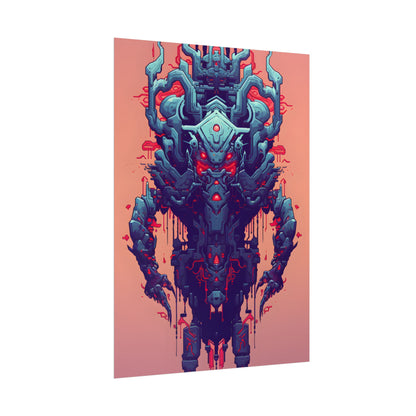 Neon Pixel Pets: Cyberpunk Synthwave Digital Art - Poster