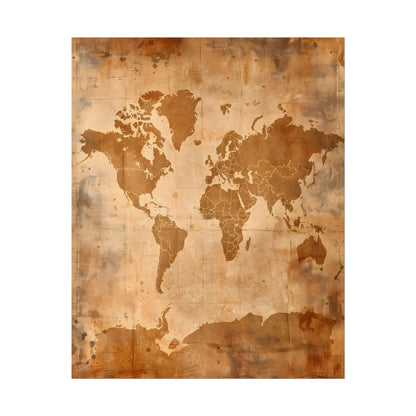 Vintage World Map: Artistic Cartography on Canvas - Poster