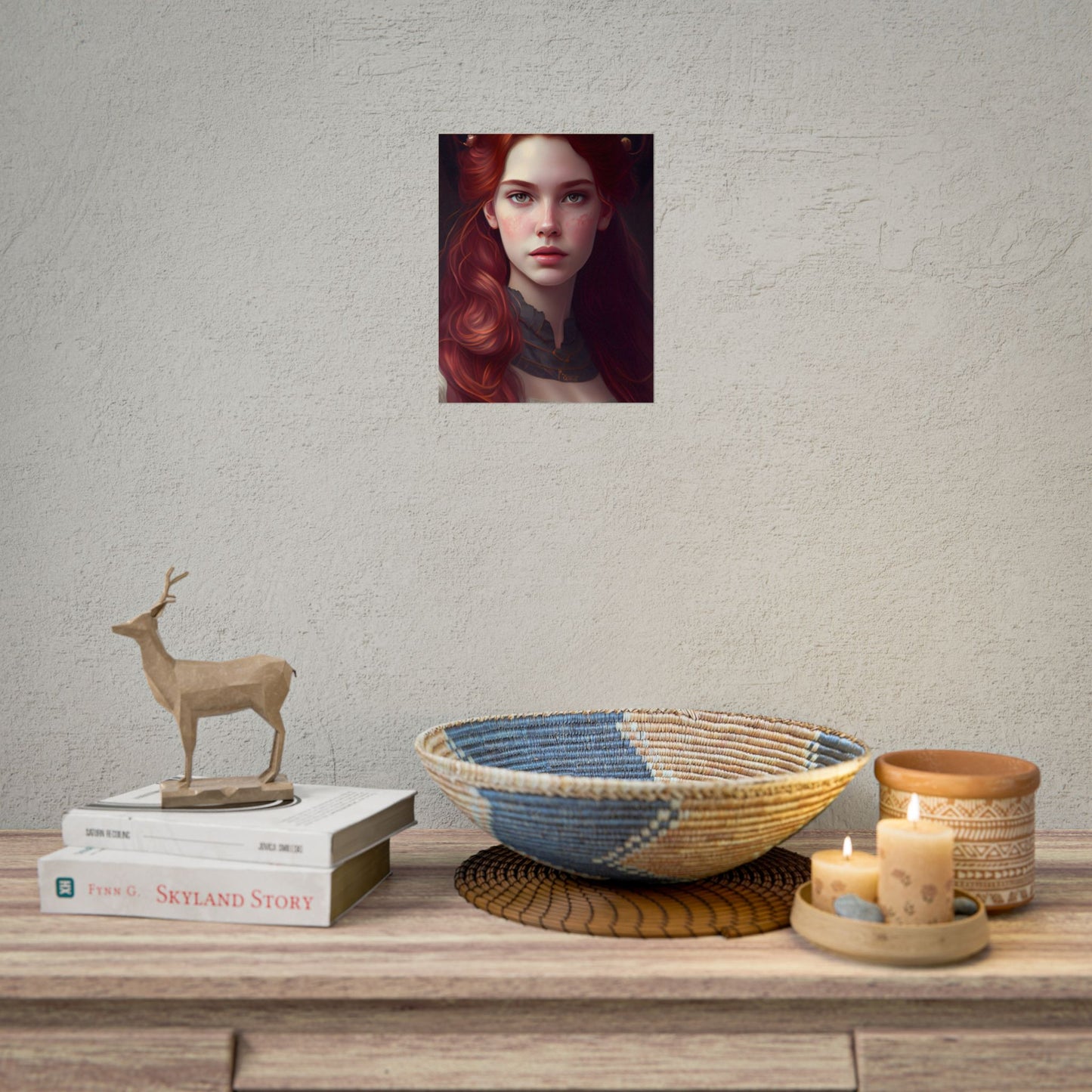 Beautiful Redhead Female Portrait: Classic Timeless Artwork - Poster
