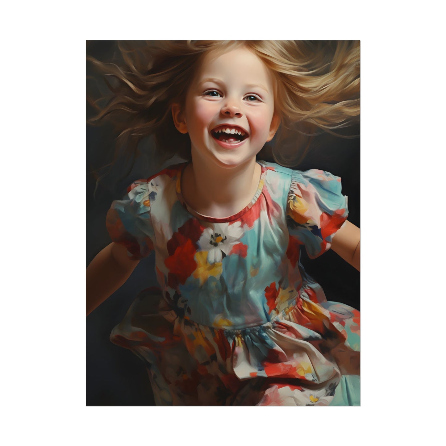 Childhood Innocence Portrait: Intimate Young Boy Artwork - Poster