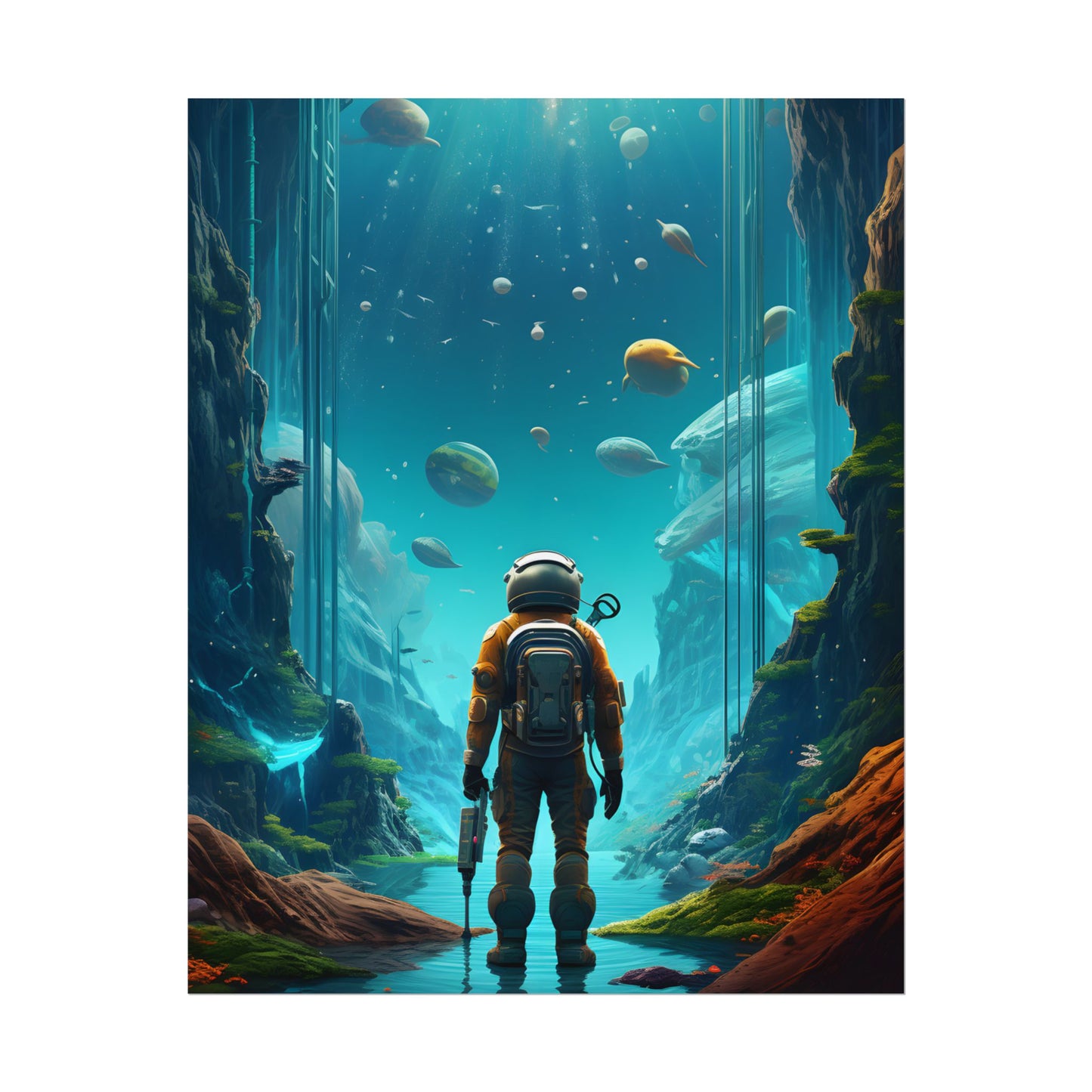 Futuristic Wilderness Explorer: Sci-fi Adventure Artwork - Poster