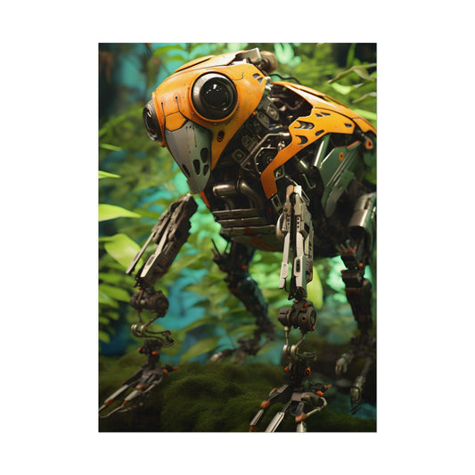 Robotic Wildlife Sanctuary: AI-Operated Guardian in Bloom - Poster